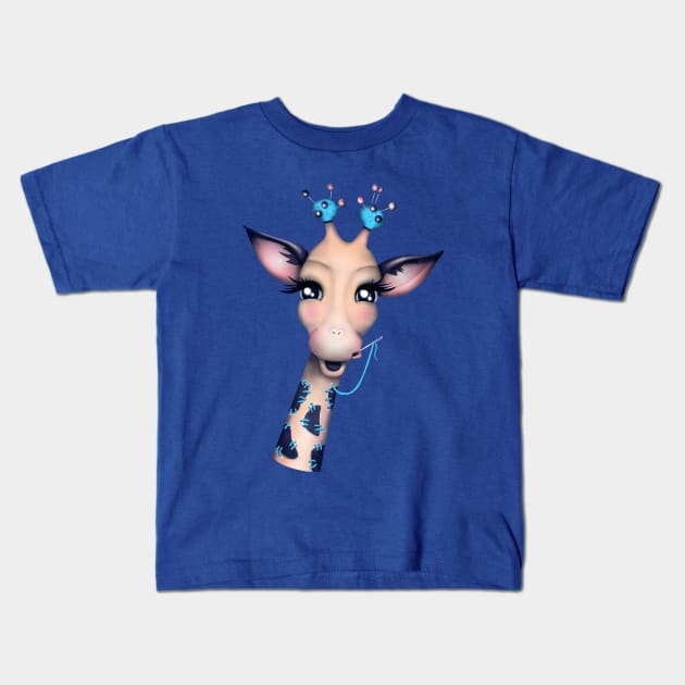 Pin Cushion Giraffe Kids T-Shirt by schwebewesen